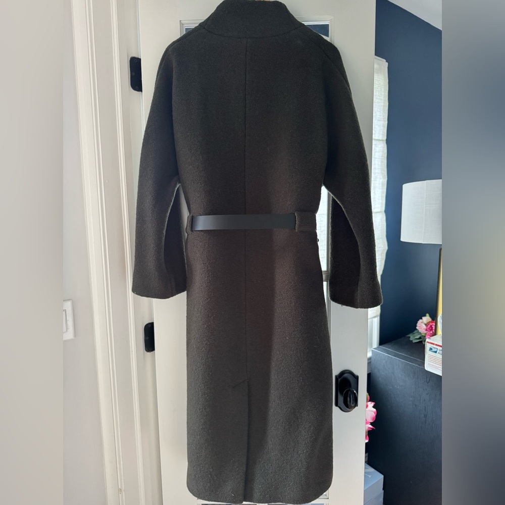 NWT ba&sh khaki “Colin” shawl collar long coat Size Large - Picture 4 of 16